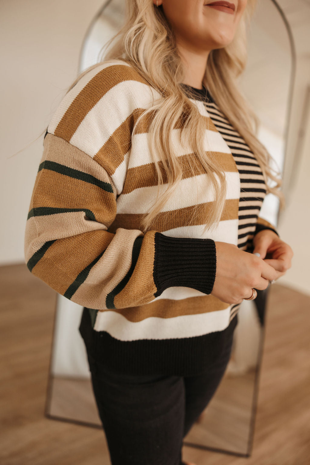 Mixed Stripe Color Block Sweater