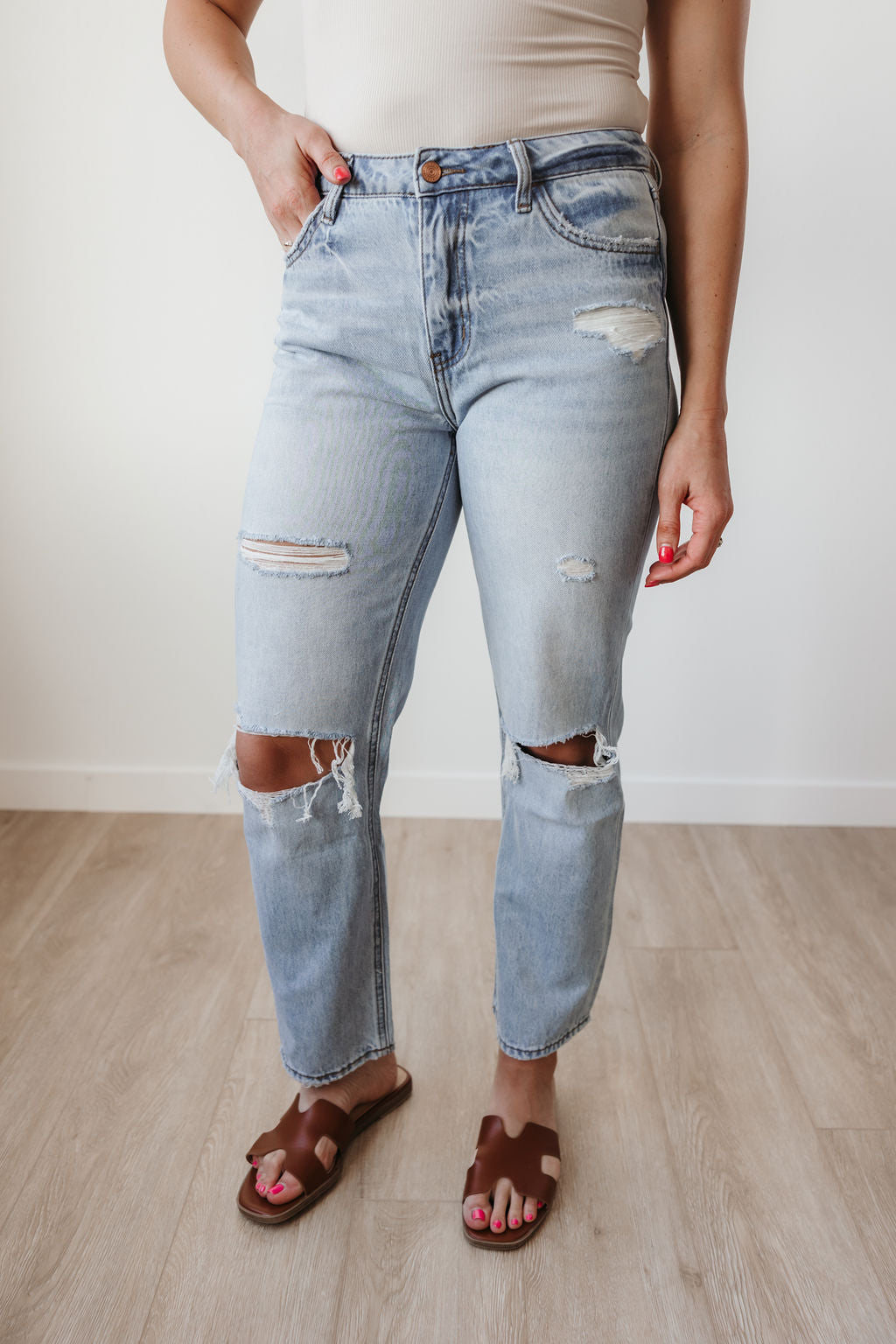 LOVERVET High Rise Straight Jeans