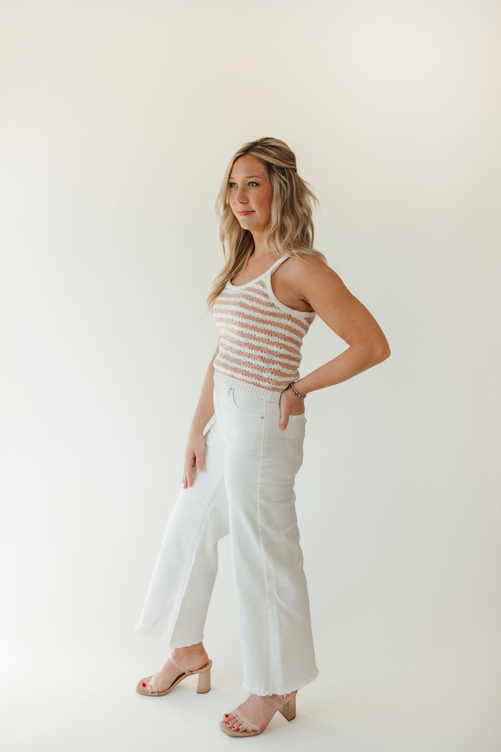 Risen High Rise Crop Wide Leg Jeans