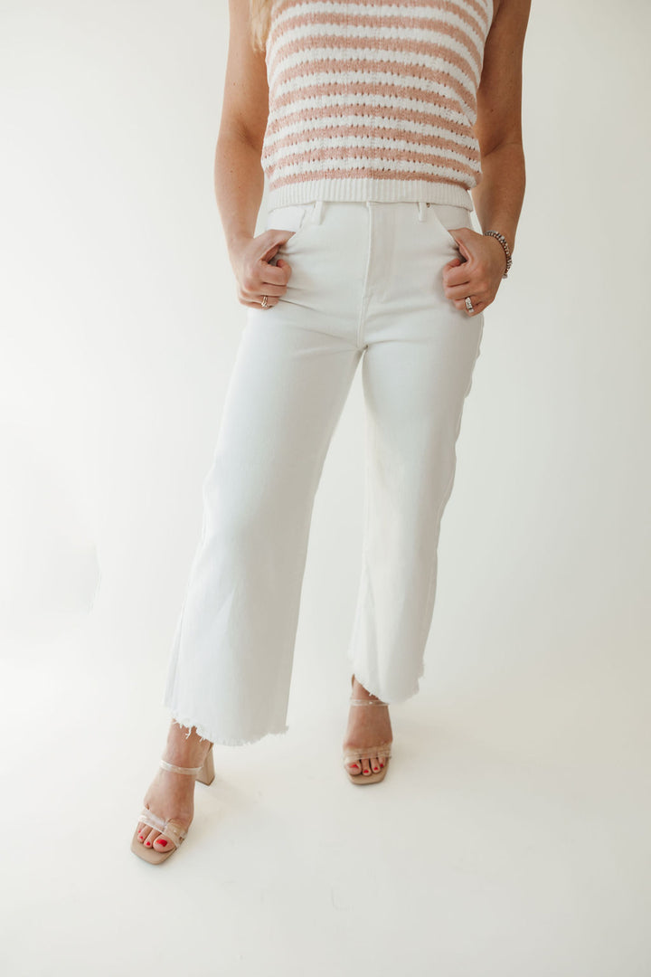 Risen High Rise Crop Wide Leg Jeans