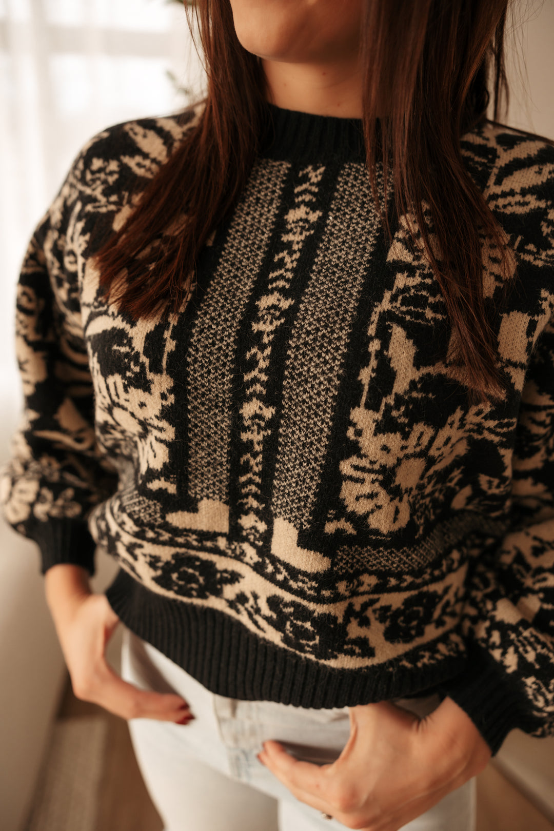 Vintage Pattern Knit Sweater