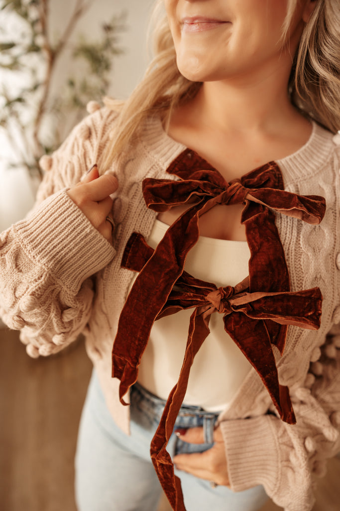 leinwände Ribbon Tie Cardigan Ribbon Tie Cardigan/Green | leinwände | ラインヴァンドの公式