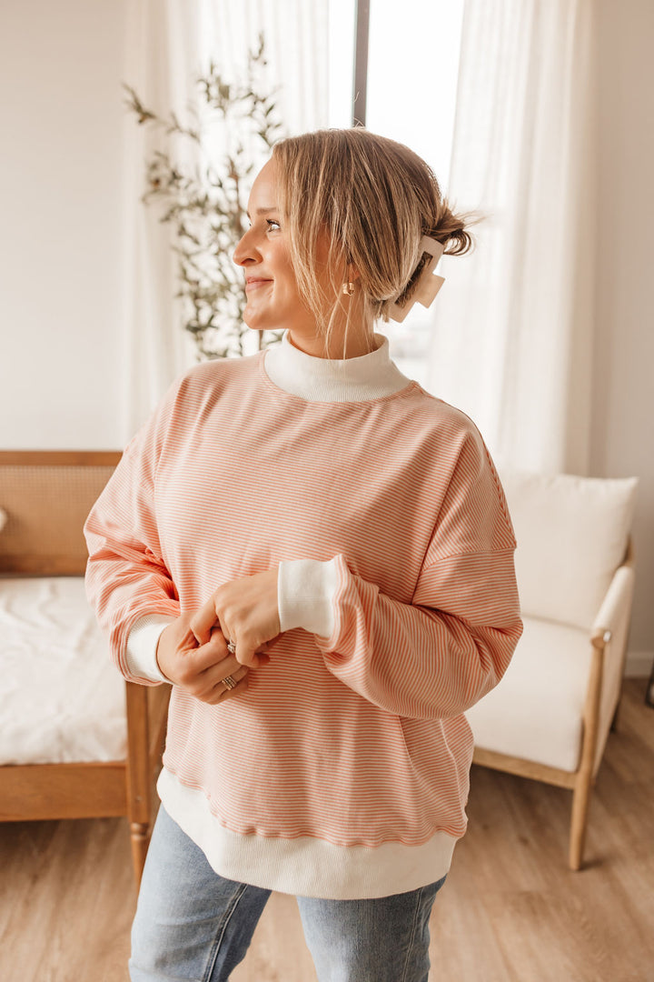Stripe Shorts and Sweatshirt Set