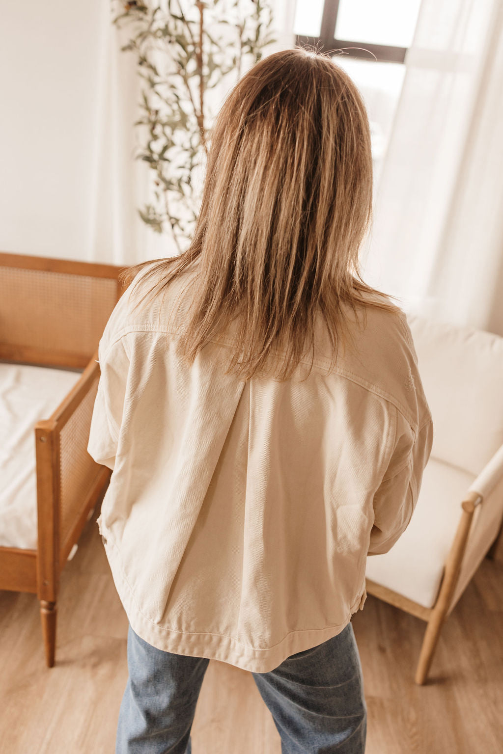 Cream denim jacket