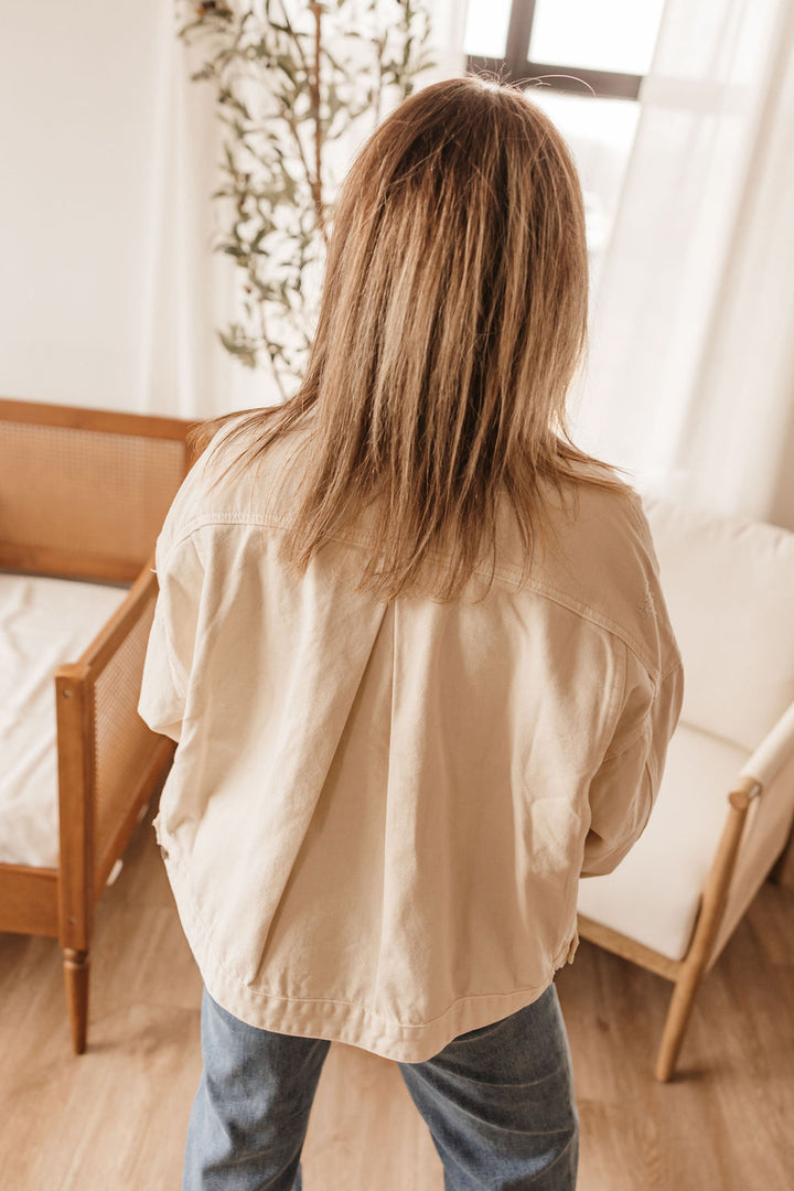 Cream denim jacket