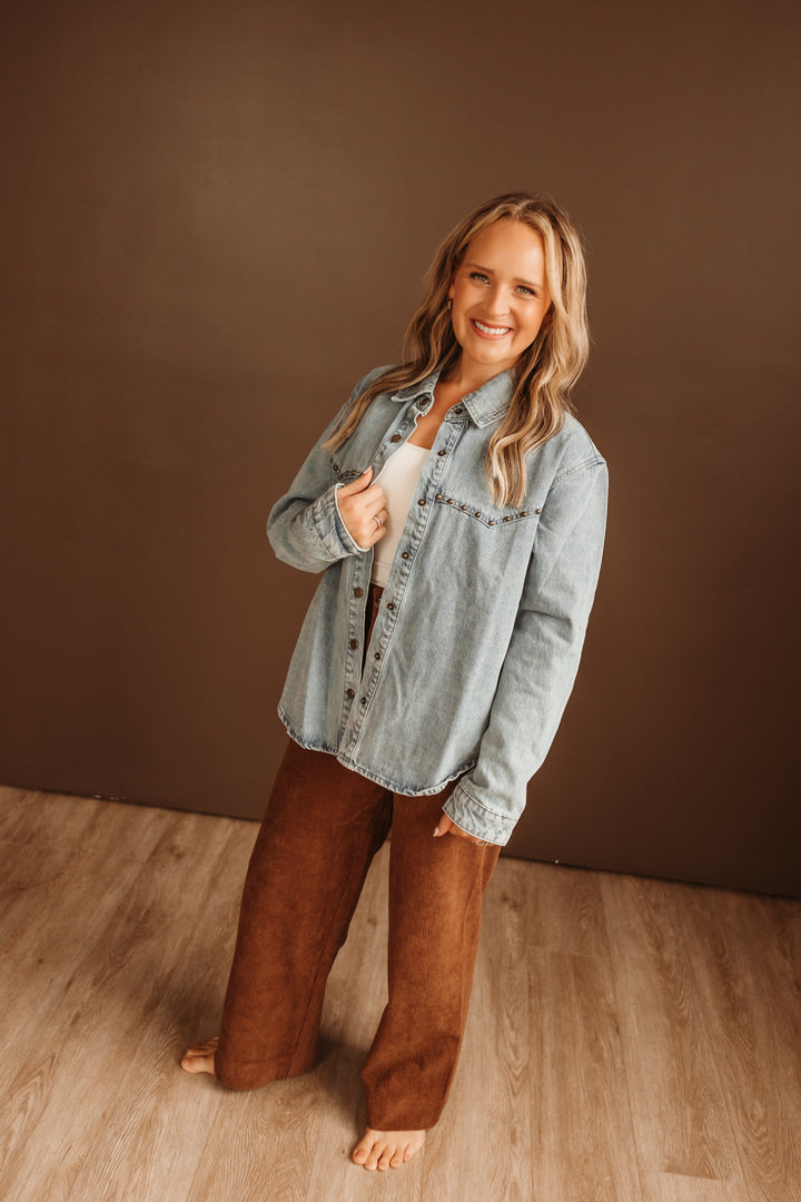 Denim Shirt with Studs